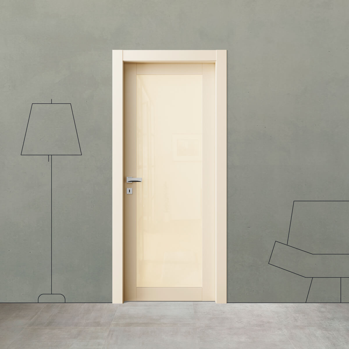 Porta laccata BK 1 Kristal avorio