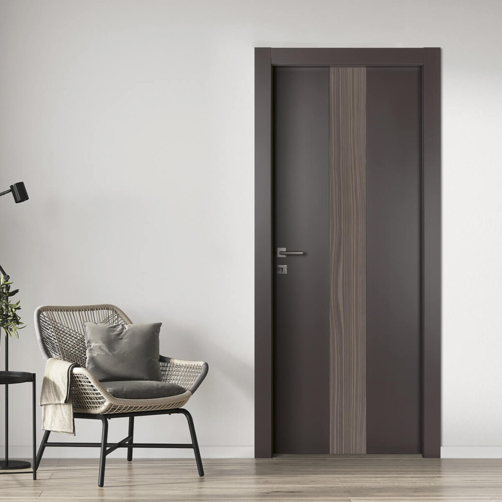 Porta laccata H Tino con inserto centrale Noce americano